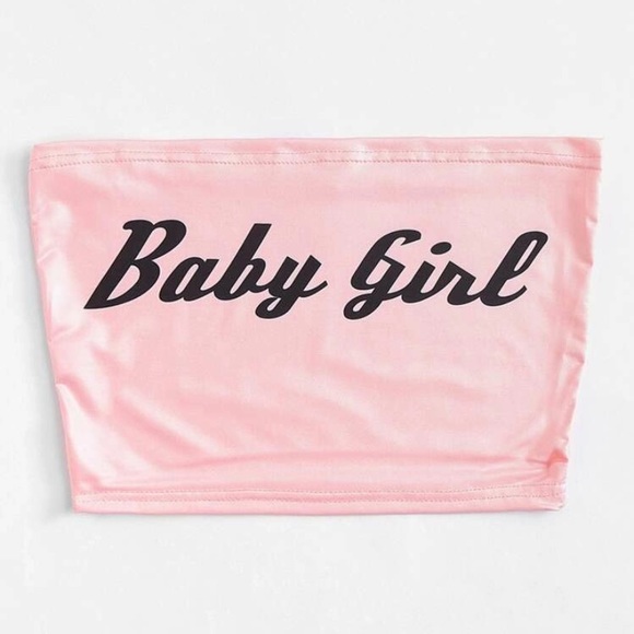 SHEIN Tops - Ribbed Baby Girl Graphic Tube Top